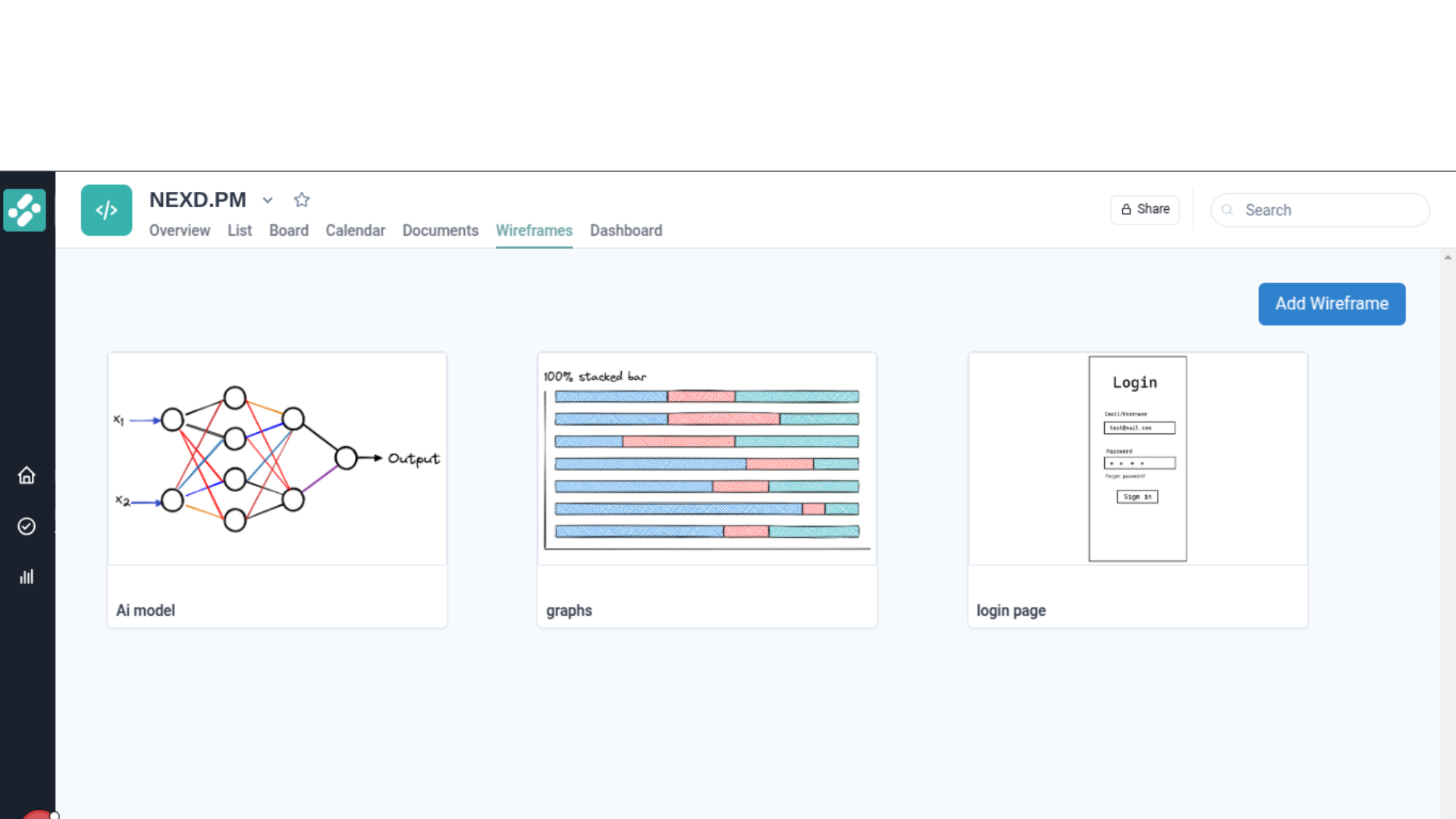  Wireframes