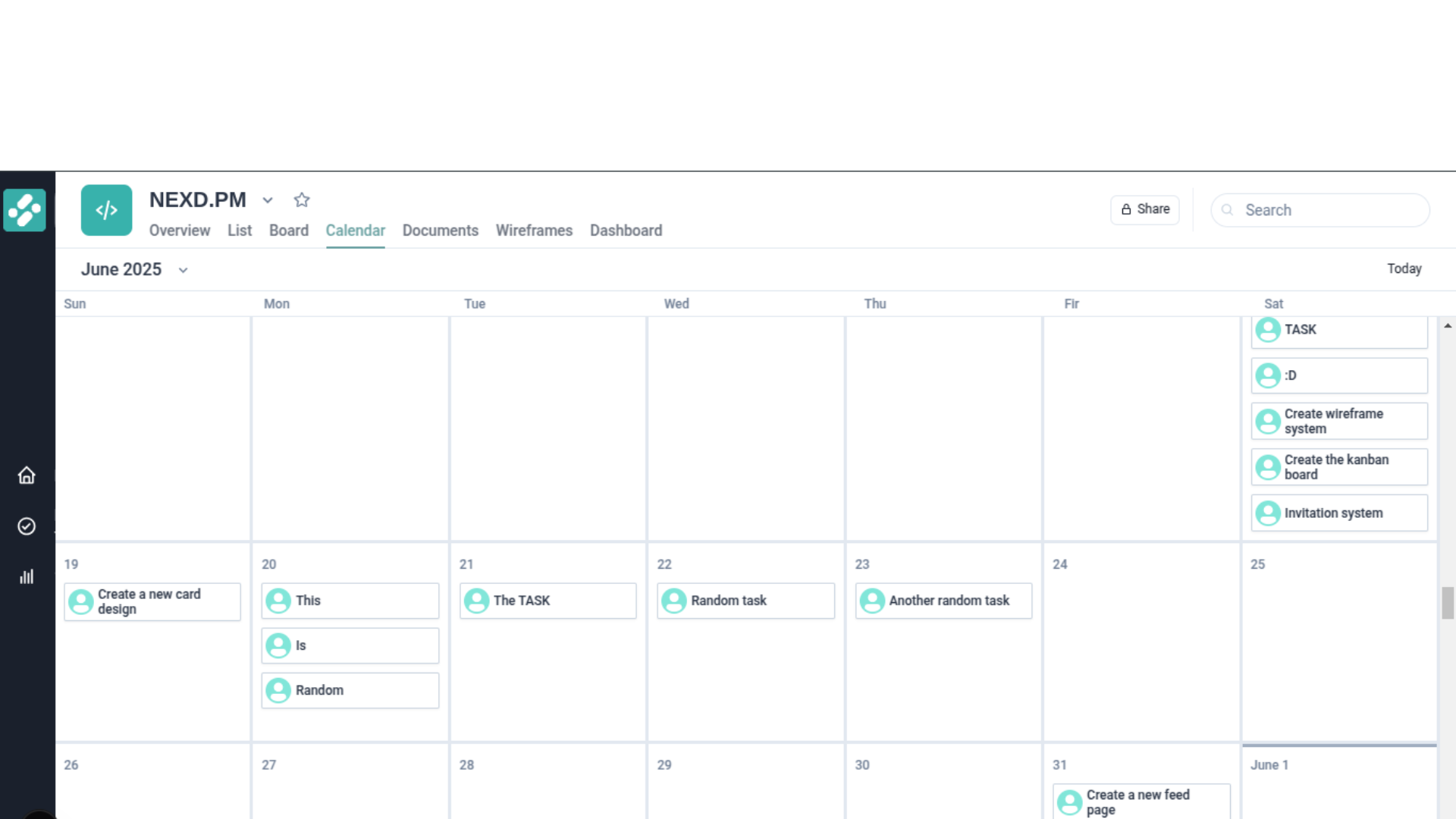 Calendar View